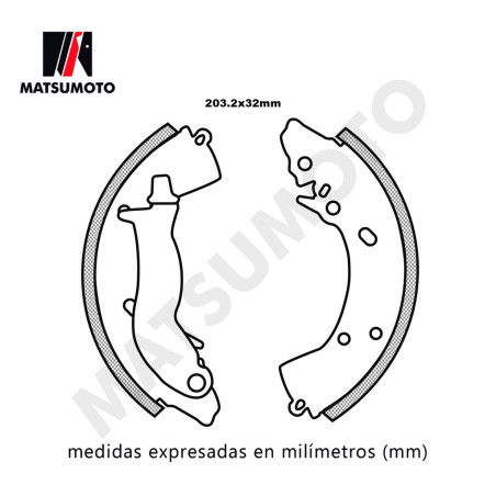 BALATAS / PATINES DE FRENO HYUNDAI I10