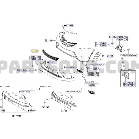 REJILLA SUPERIOR PARACHOQUE DELANTERO TOYOTA RAV4 2013 2018