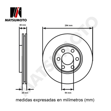 DISCO FRENO DELANTERO MITSUBISHI L200 2007 ADELANTE C/U