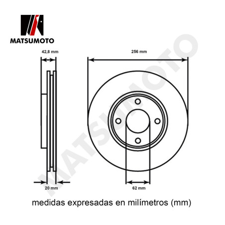 DISCO FRENO DELANTERO KIA MORNING 2017 2022 C/U