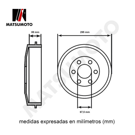 TAMBOR DE FRENO TRASERO NISSAN NAVARA NP300 2009 2015 C/U