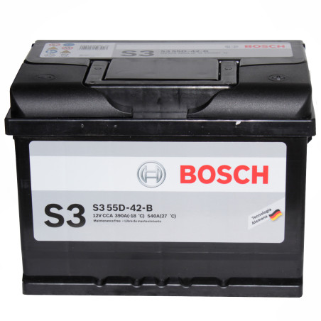 BATERIA 12VOLT 55AH AMPERES CCA390 BOSCH S3
