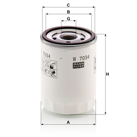 FILTRO ACEITE MANN W7034 FORD 3.5