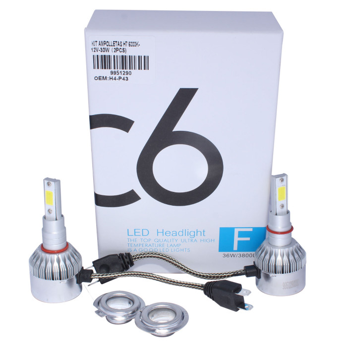KIT AMPOLLETA H7 LED 12V 30...