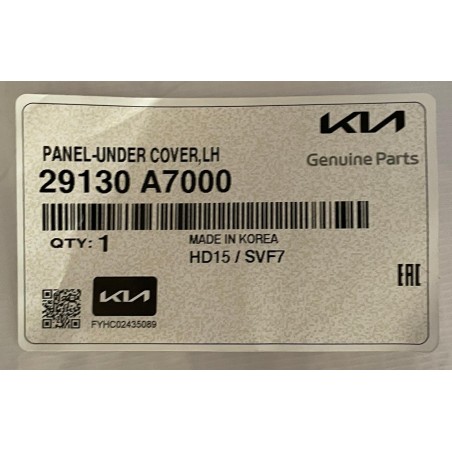 CUBRE MOTOR IZQUIERDO KIA CERATO 2013/2017 ORIGINAL OEM 29130A7000