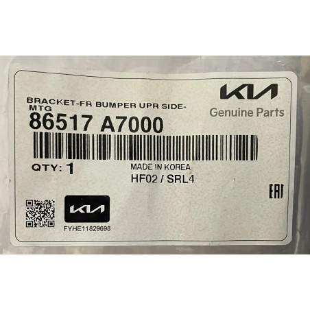 MENSULA PARACHOQUE DELANTERA IZQUIERDA KIA CERATO 2013/2017 ORIGINAL OEM 86517A7000
