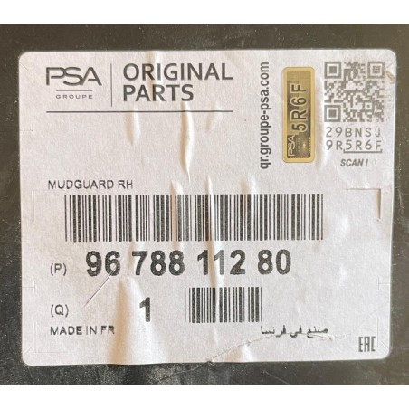 GUARDAFANGO DELANTERO DERECHO PEUGEOT 2008 2014/2020 ORIGINAL OEM 9678811280